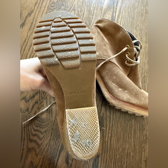 Prada Chestnut Lace-up Bootie Size 37.5 - Picture 6 of 7